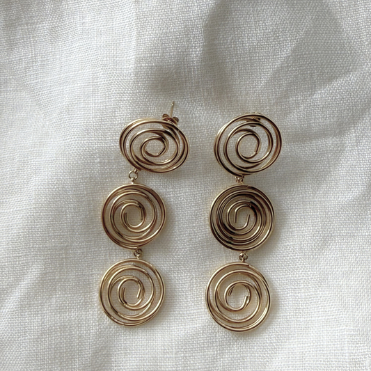 The Swirl Spiral Drop Earrings