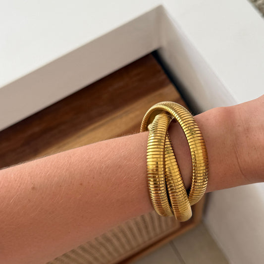 The Snake Triple Ribbed Bangle