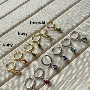 The Tear Drop Coloured Stone Earrings