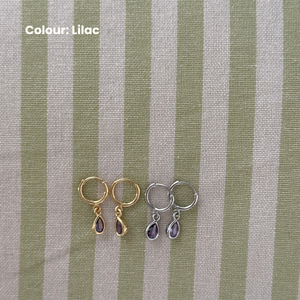 The Tear Drop Coloured Stone Earrings