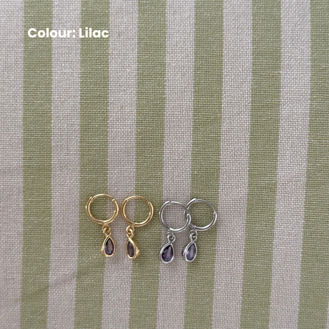 The Tear Drop Coloured Stone Earrings