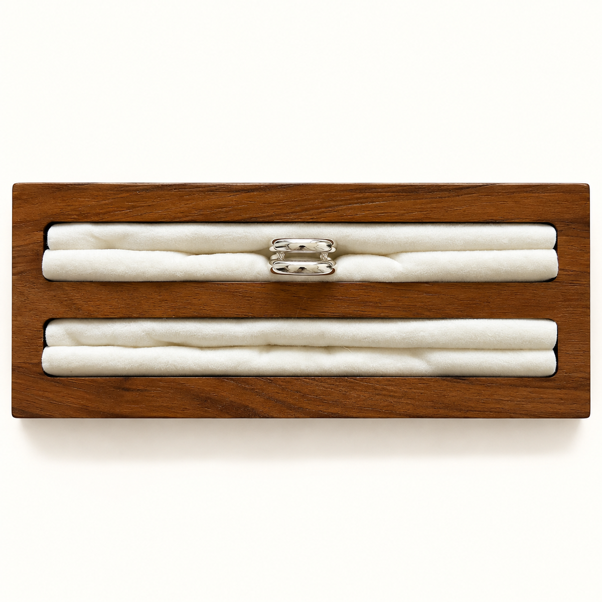 The Parallel Silver Double Band Ring