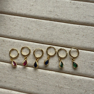 The Tear Drop Coloured Stone Earrings