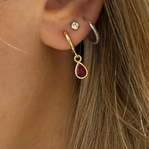 The Tear Drop Coloured Stone Earrings