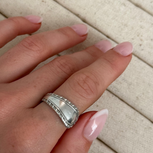 The Patterned Single Wrap Spoon Ring