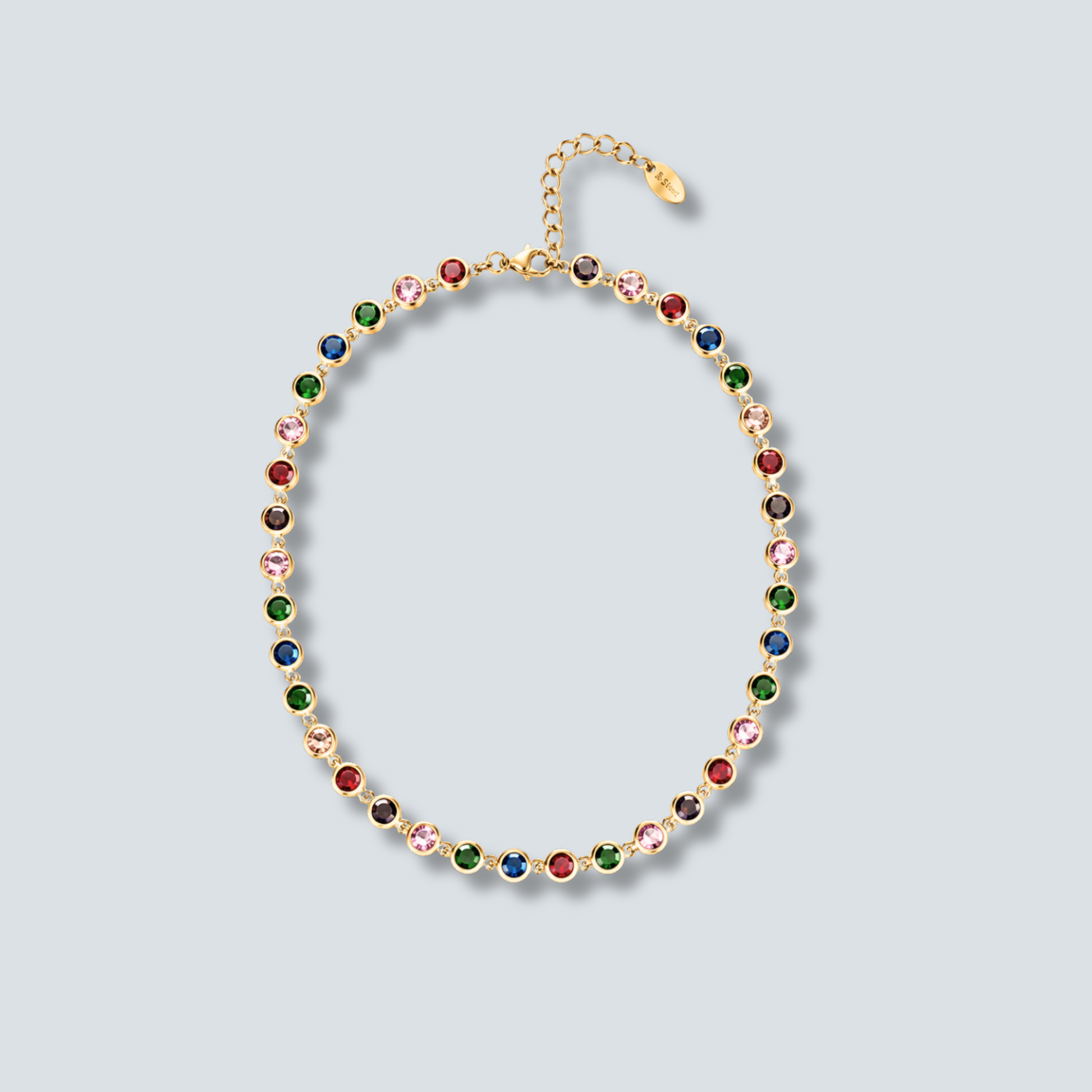 The Elba Coloured Stone Tennis Necklace