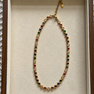 The Elba Coloured Stone Tennis Necklace