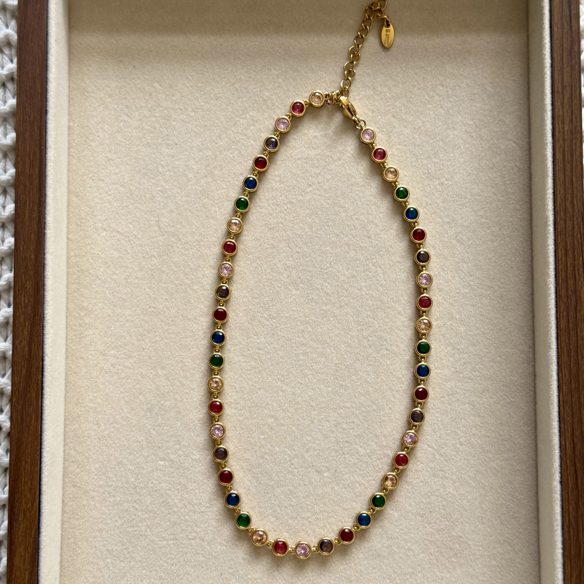 The Elba Coloured Stone Tennis Necklace