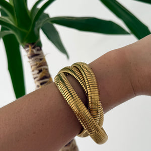 The Snake Triple Ribbed Bangle