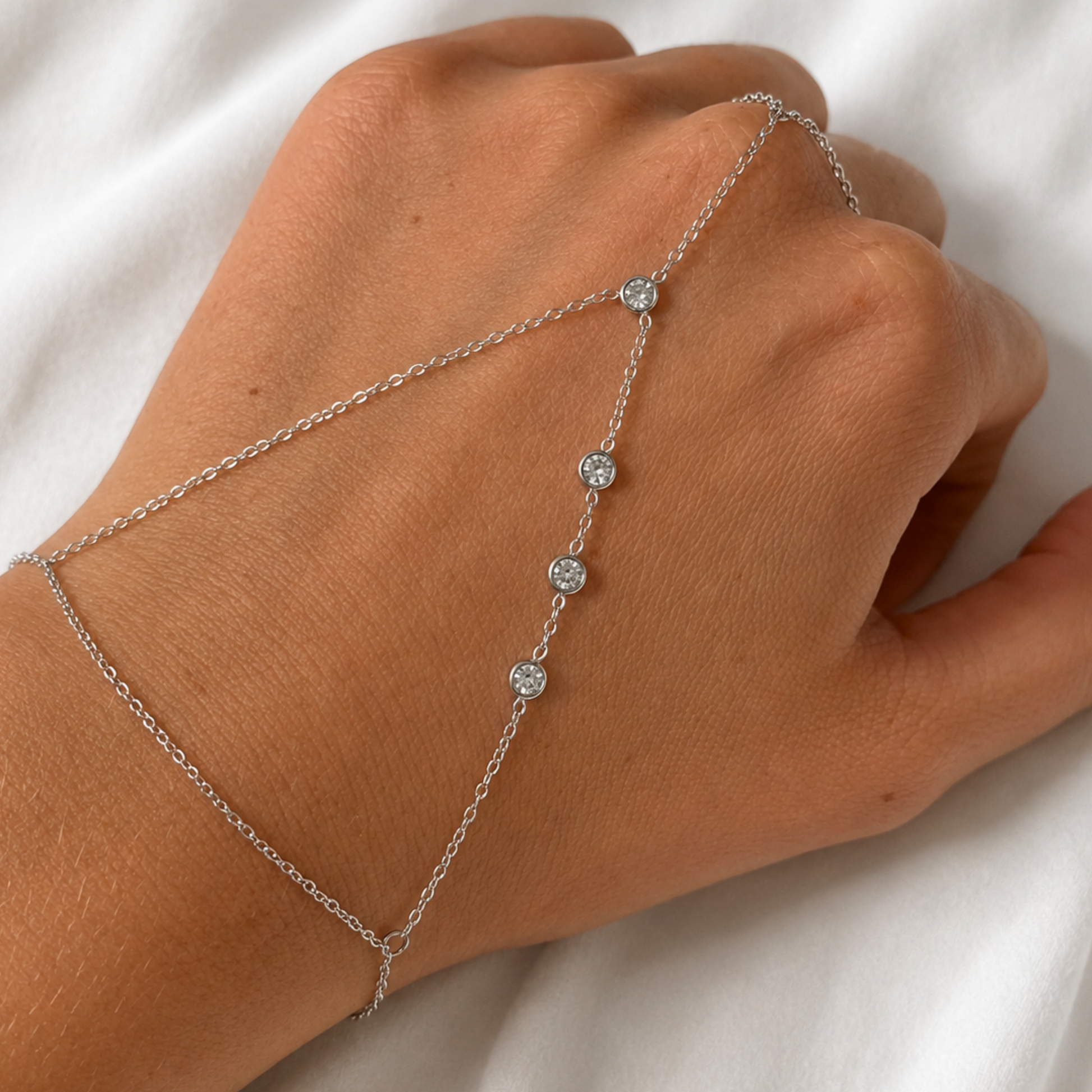 The Alba Stone Hand Chain