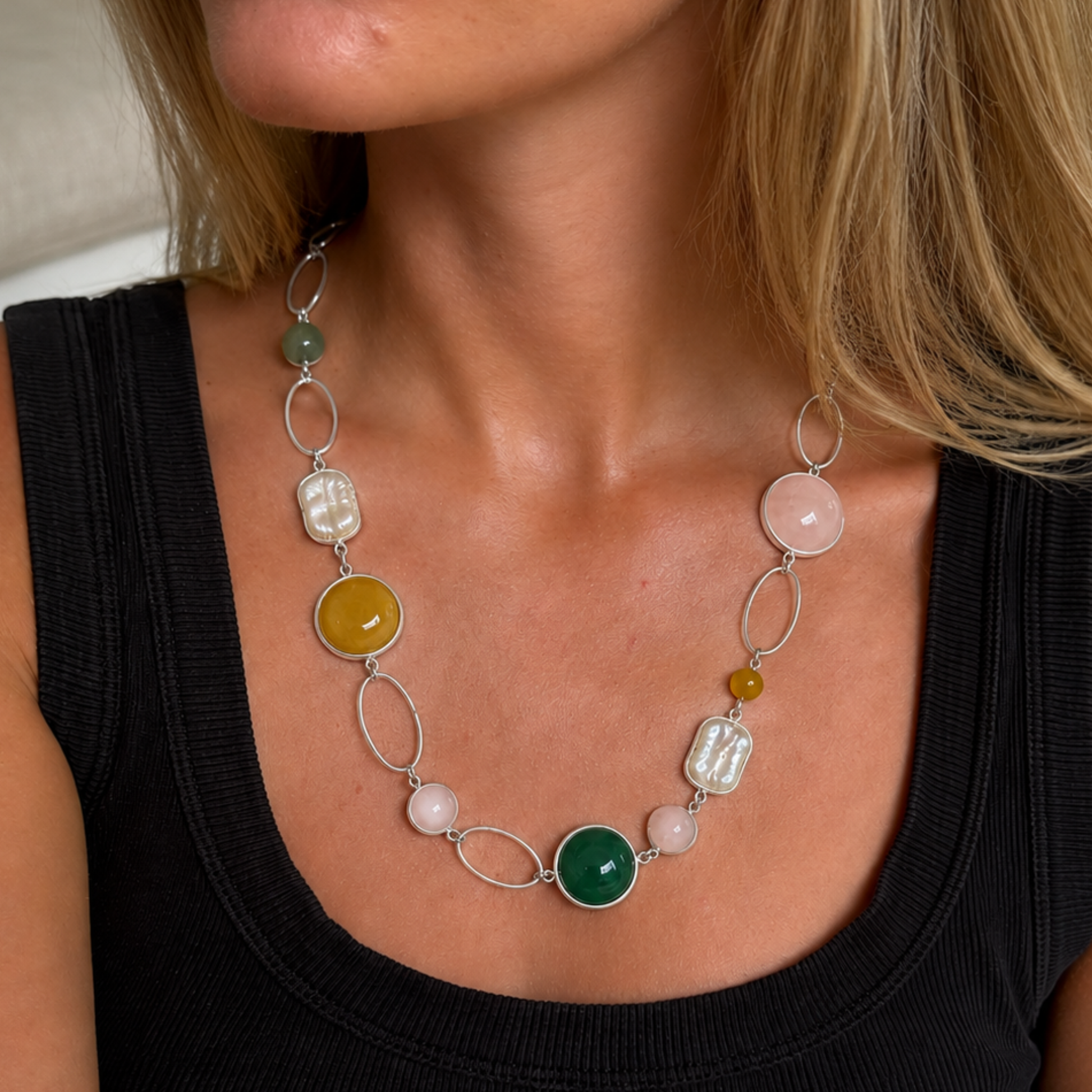 The Amara Colour Stone Necklace