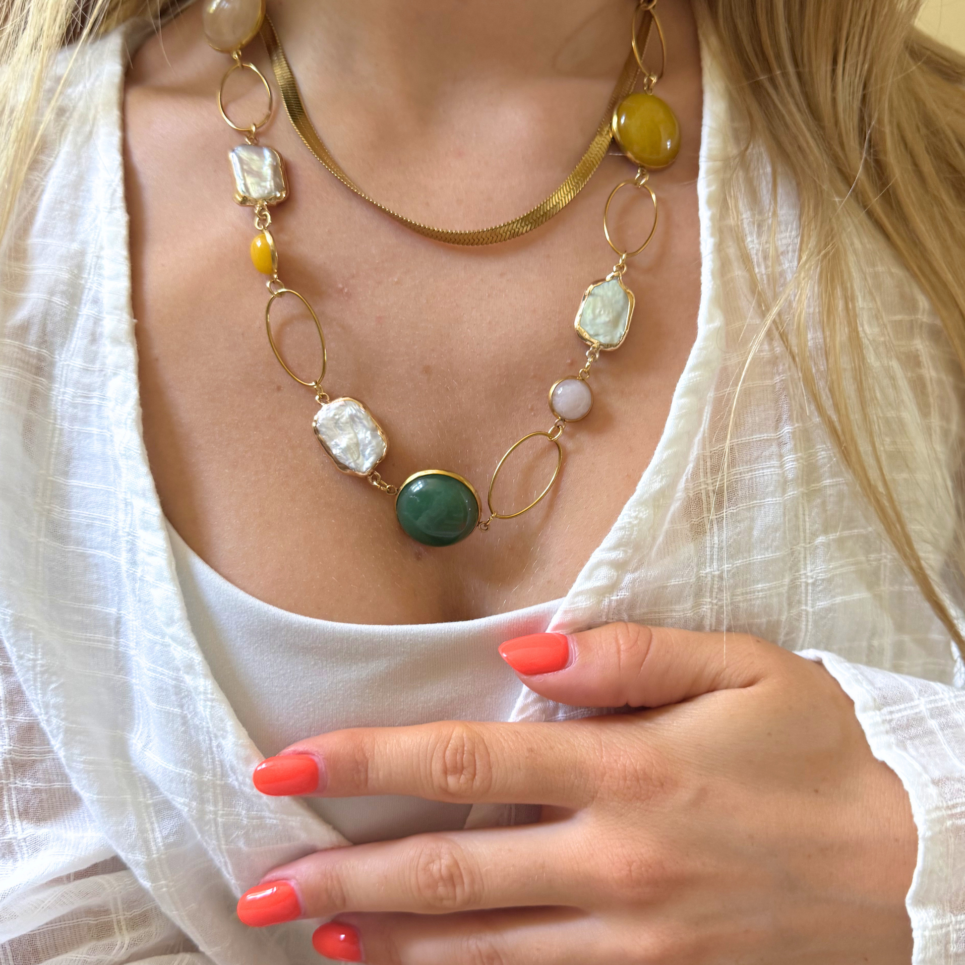 The Amara Colour Stone Necklace