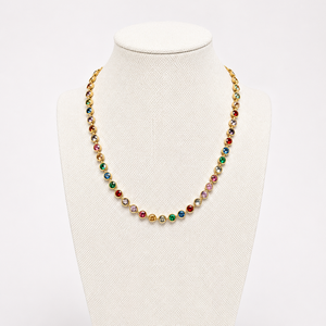 The Elba Coloured Stone Tennis Necklace