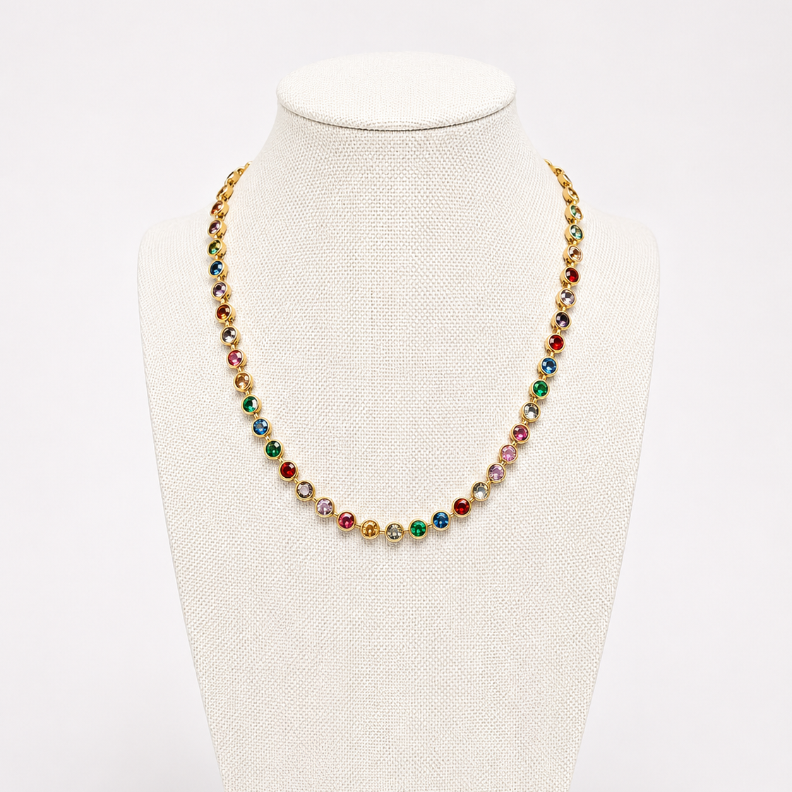 The Elba Coloured Stone Tennis Necklace