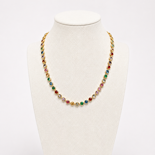 The Elba Coloured Stone Tennis Necklace