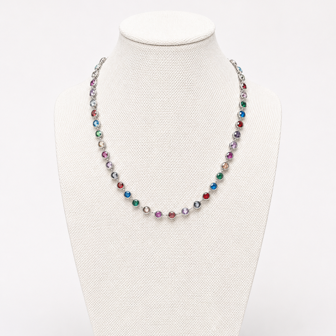 The Elba Coloured Stone Tennis Necklace