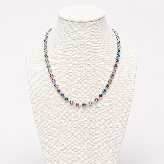 The Elba Coloured Stone Tennis Necklace